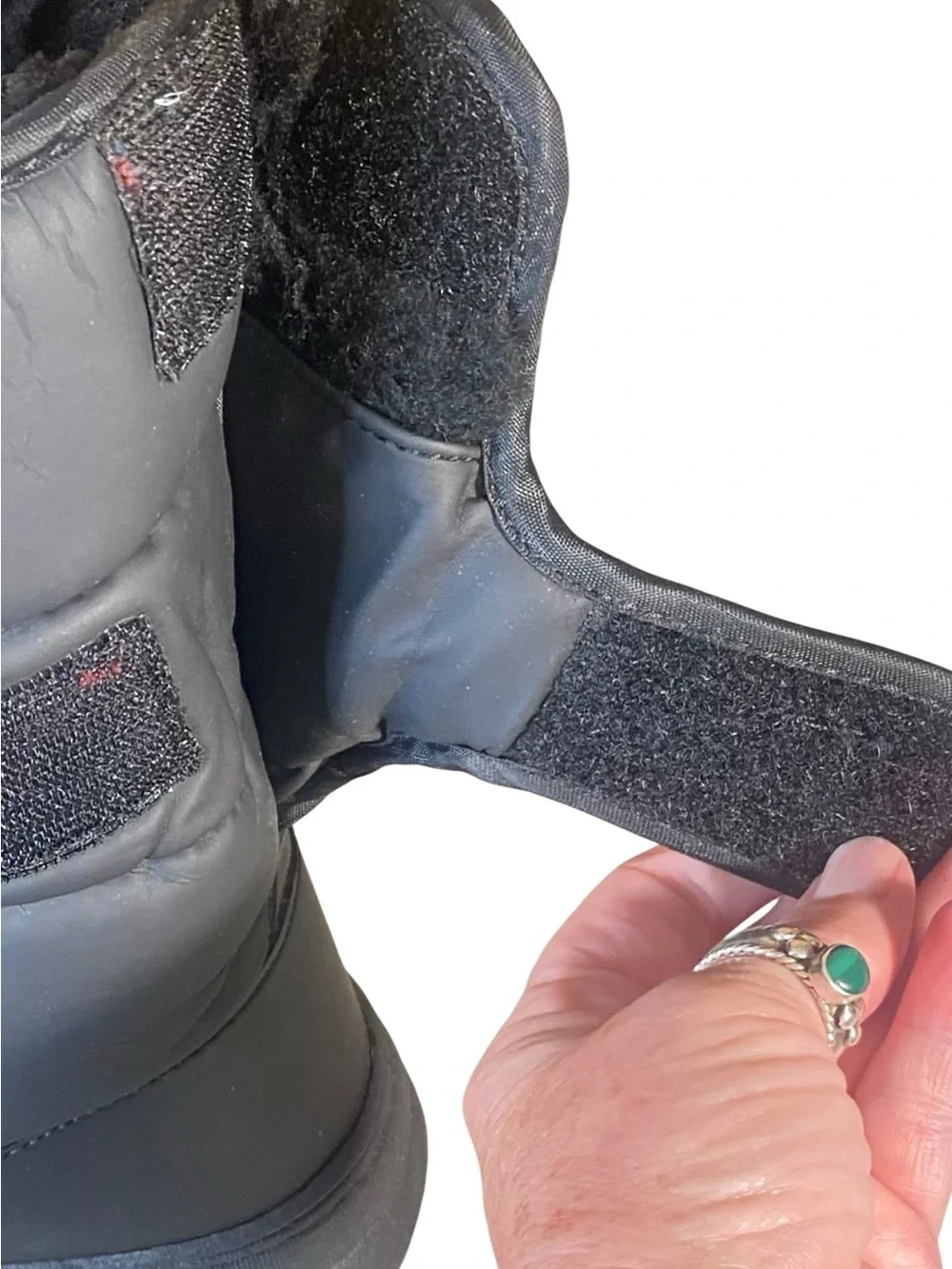 BA Sport Black Puffer Snow Boots Faux Fur Trim Style Travler SZ 11 Rear Closure
